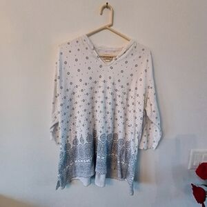 Blue Mountain Boho Tunic Soft Cozy Cottagecore Oversized Lounge Top